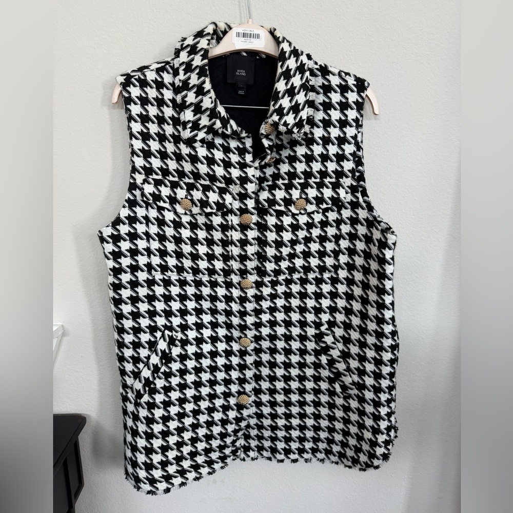 River Island Monochrome Houndstooth Vest